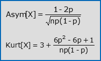 Coefficienti di asimmetria e curtosi della v.c. Binomiale